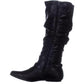 Cliffs By White Mountain Women's Fairfield Almond Toe Mid Calf Riding Boots Gray Size 8.5 M