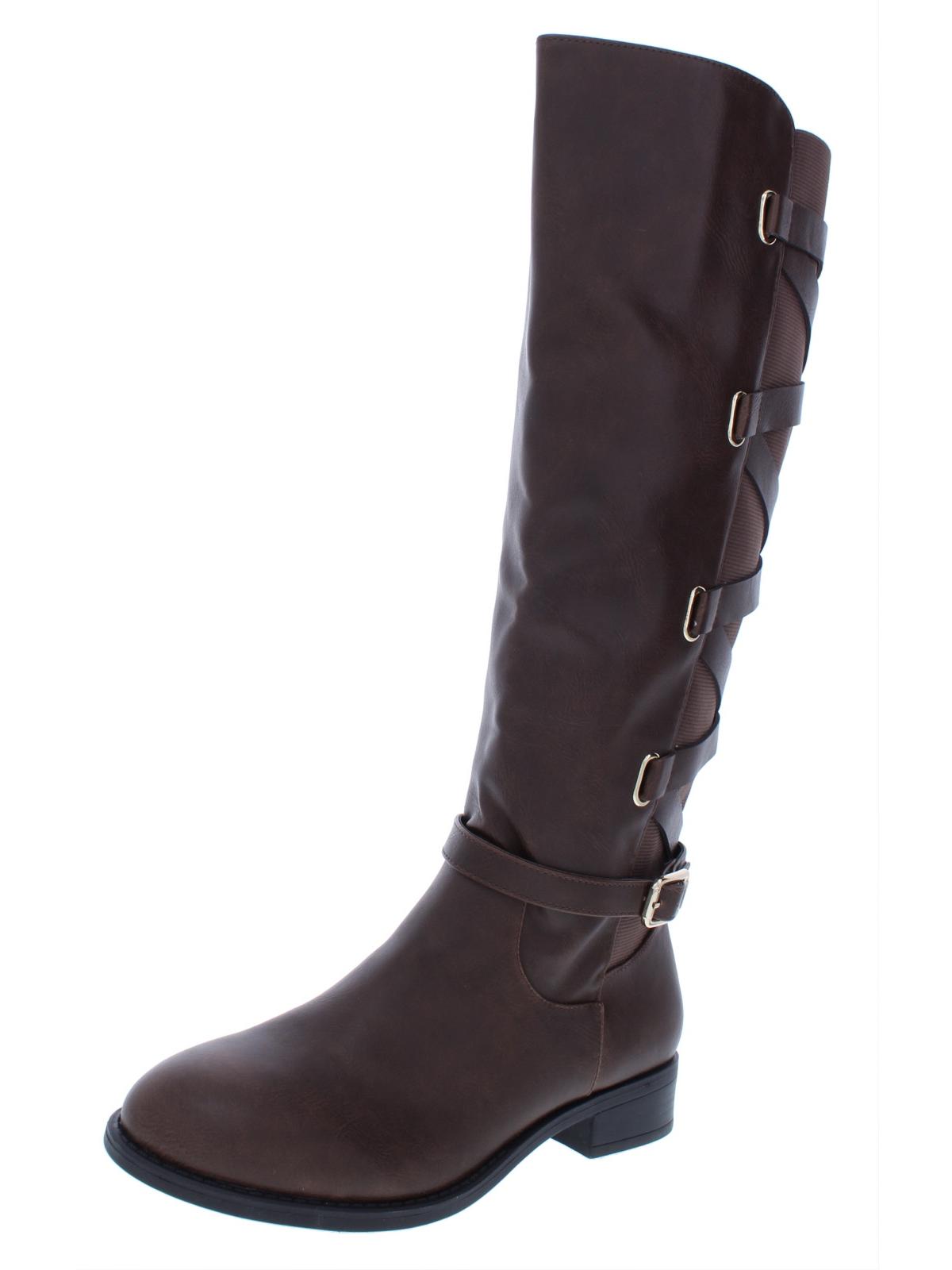 Thalia Sodi Women's Veronika Faux Leather Riding Boots Brown Size 7 M