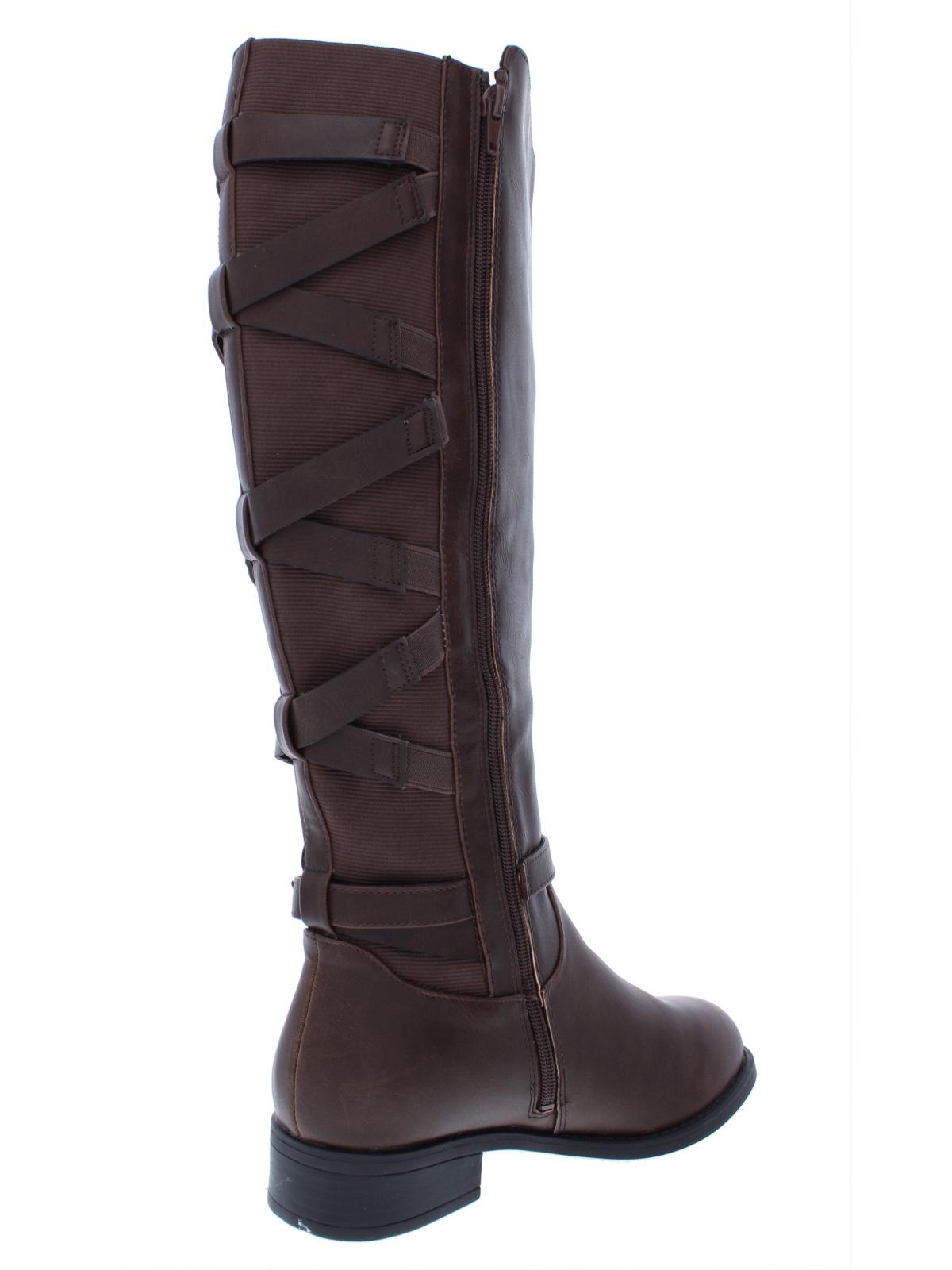 Thalia Sodi Women's Veronika Faux Leather Riding Boots Brown Size 7 M