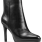Nine West Womens Black Platform Padded Querida Almond Toe Stiletto Zip-up Leather Booties Size 9 M