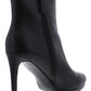 Nine West Womens Black Platform Padded Querida Almond Toe Stiletto Zip-up Leather Booties Size 9 M