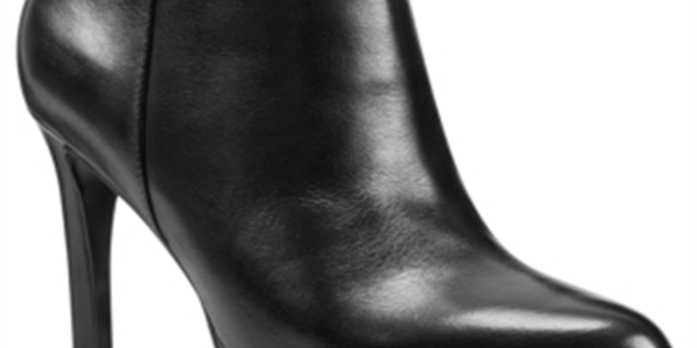Nine West Womens Black Platform Padded Querida Almond Toe Stiletto Zip-up Leather Booties Size 9 M
