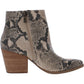 Sun Stone Womens Beige Animal Print Pointed Toe Block Heel Zip-up Booties 8.5