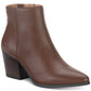 American Rag Womens Brown Cushioned Comfort Eryn Pointed Toe Block Heel Zip-up Leather Booties 6 M