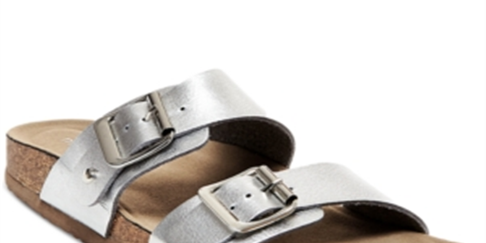 Madden Girl Women's Brando Footbed Sandals Silver Size 5.5 M