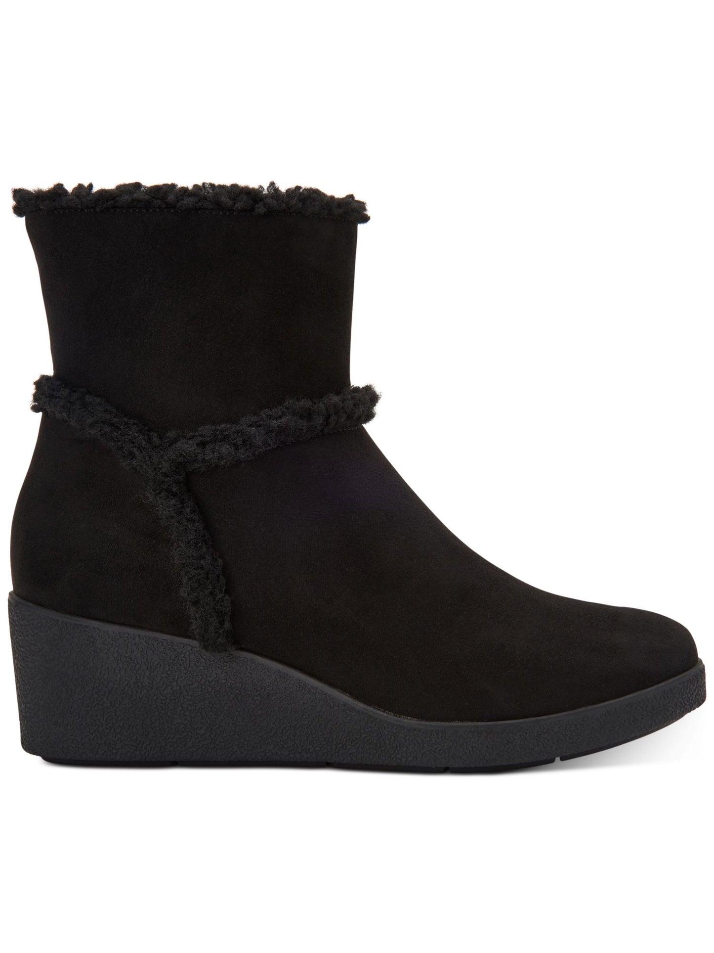 Style Company Womens Black Jordanyy Round Toe Wedge Zip-up Booties Size 10M