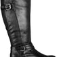 Baretraps Womens Alysha Faux Leather Wide Calf Riding Boots Black Size 7