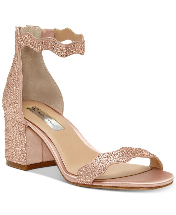 INC International Concepts Women's Hadwin2 Fabric Open Toe Special Occasion Blush Size 9
