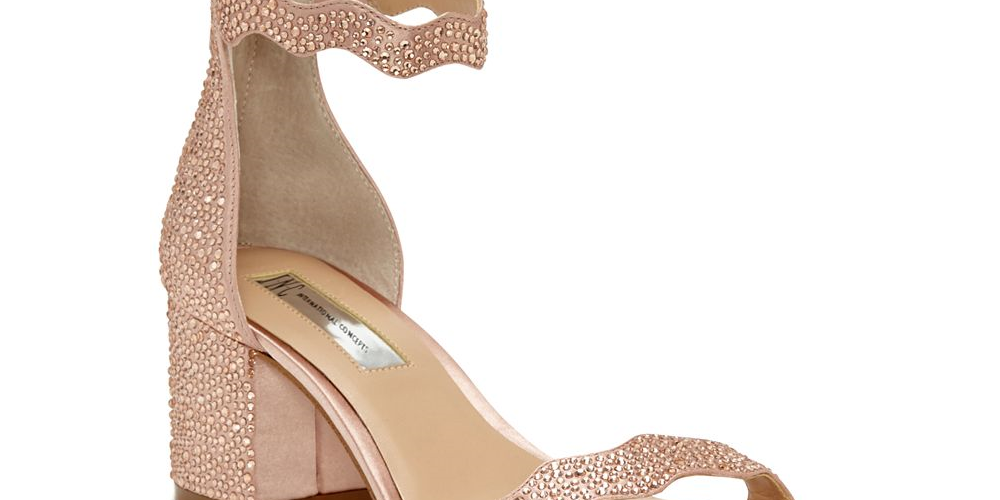 INC International Concepts Women's Hadwin2 Fabric Open Toe Special Occasion Blush Size 9