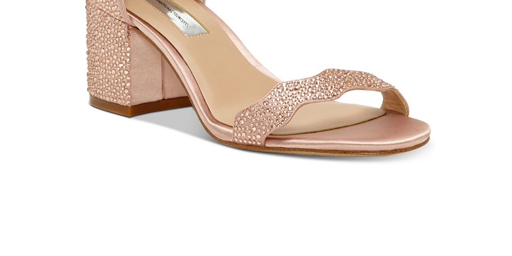 INC International Concepts Women's Hadwin2 Fabric Open Toe Special Occasion Blush Size 9