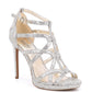 Michael Michael Kors Womens Sandra Platform Leather Open Toe Special Occasion Silver Size 8.5 M