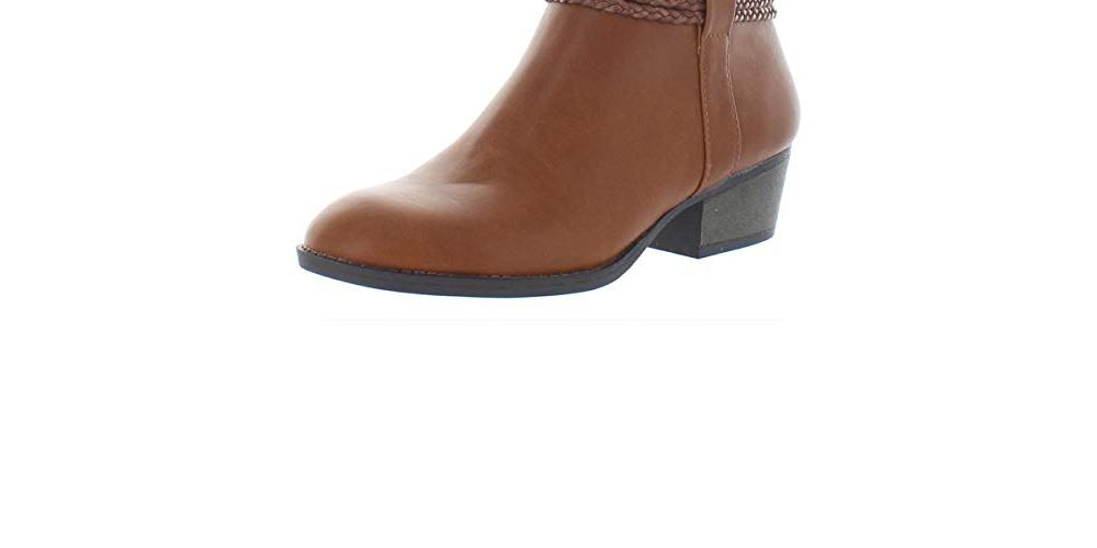 Style & Co. Womens Fellicity Faux Leather Round Toe, Cognac Smooth, Size 9M