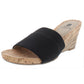 White Mountain Womens Aleah Cork Espadrille Wedge Sandals Black Size 5M