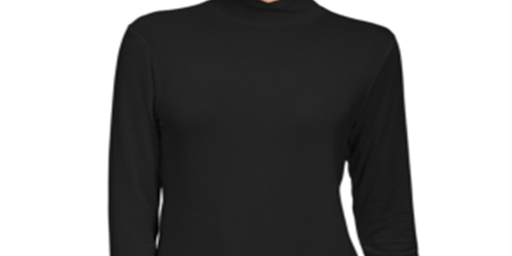 Style & Co Women's Mock Neck Top Black Size Small