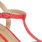 Sun Stone Women's Jamie T-Strap Platform Dress Sandals Red Size 5 M