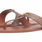 Coach Women's Jessie Leather Open Toe Casual Brown Size 7 B
