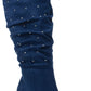 Rialto Women's Canoe Stud Trim Ruched Boots Blue Size 9 M