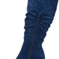 Rialto Women's Canoe Stud Trim Ruched Boots Blue Size 9 M