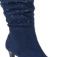 Rialto Women's Canoe Stud Trim Ruched Boots Blue Size 9 M