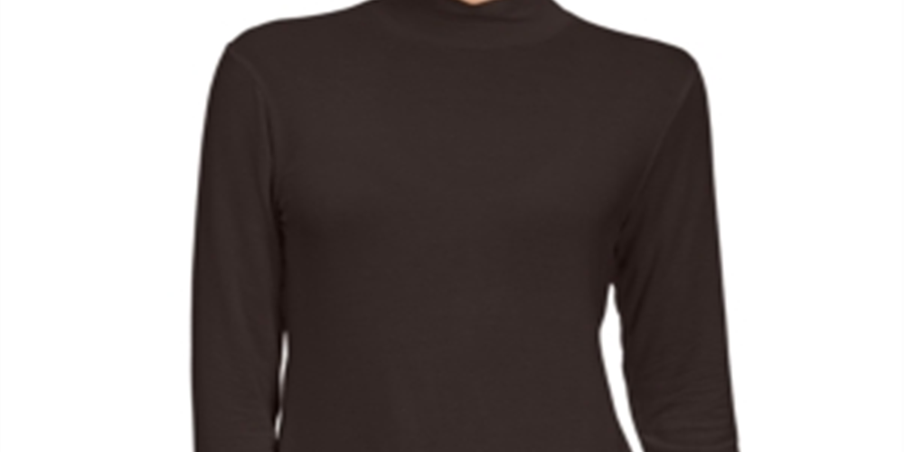 Style & Co Women's Mock Neck Top Black Size Small