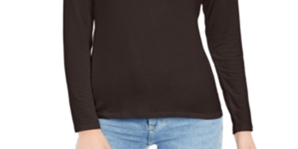 Style & Co Women's Mock Neck Top Black Size Small