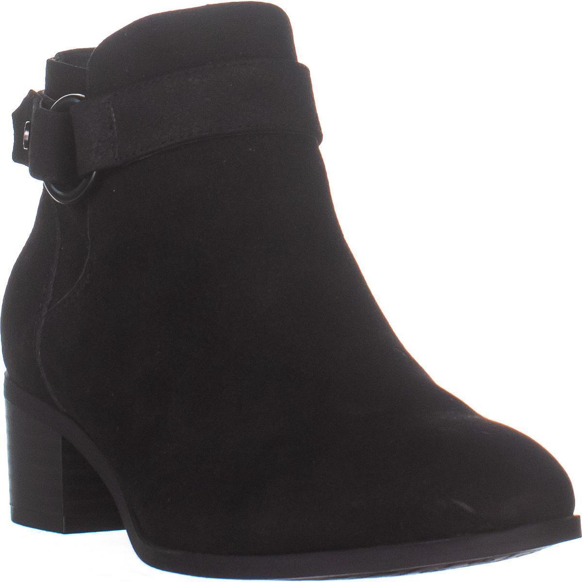 Giani Bernini Women's Putneyy Leather Heeled Ankle Boots Black Size 9.5M