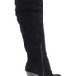 INC International Concepts Women's Gerii Suede Pointed Toe Knee High Boots Black Size 5 M