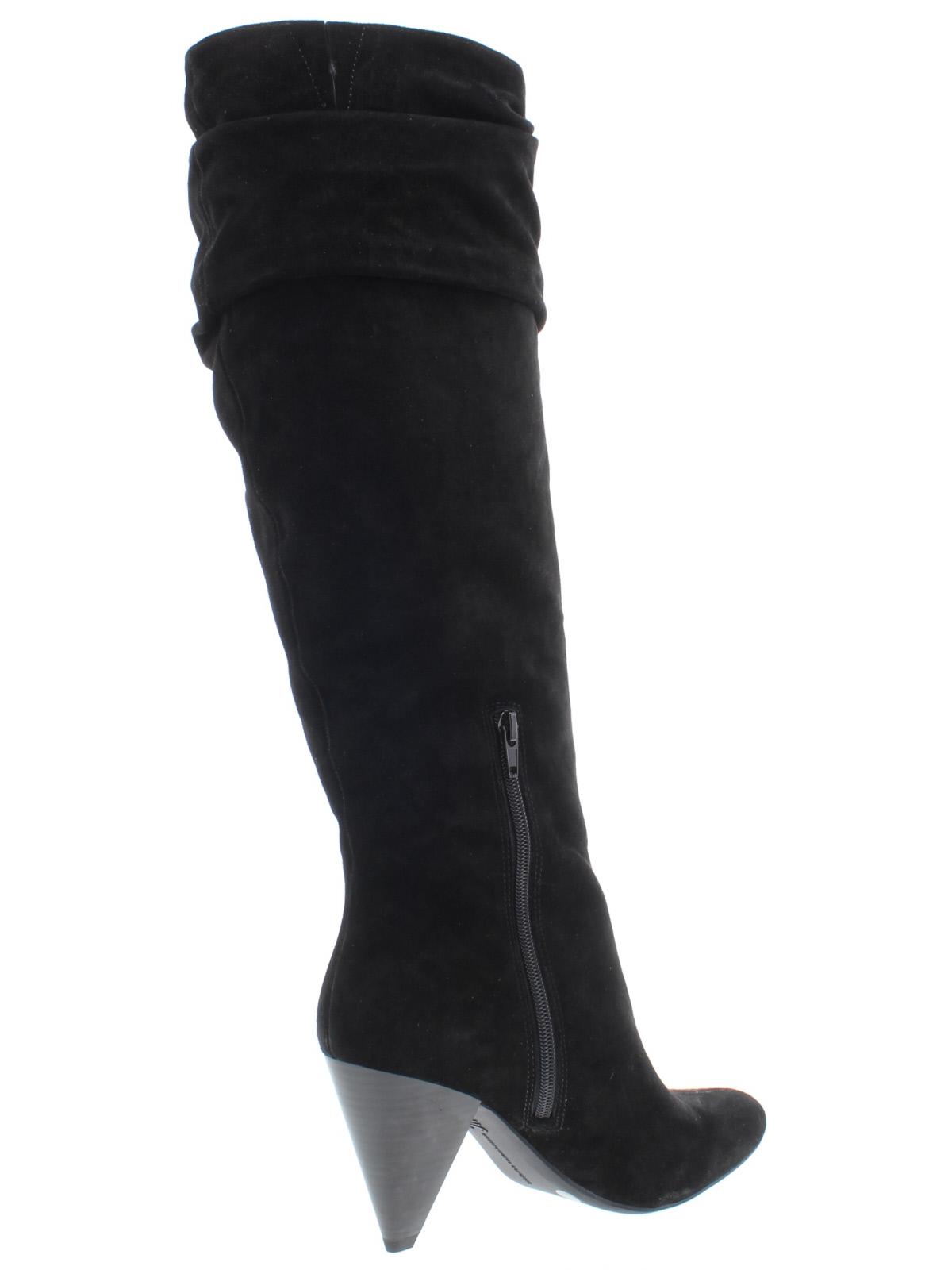 INC International Concepts Women's Gerii Suede Pointed Toe Knee High Boots Black Size 5 M