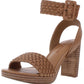 सन + स्टोन वुमन स्टेफन एंकल स्ट्रैप हील सैंडल ब्राउन साइज़ 5.5 एम
