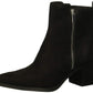 Madden Girl Women's Winwood Fabric Pointed Toe Ankle Chelsea Booties Black Size 9 M