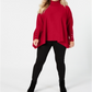 Alfani Women's Plus Turtleneck Poncho Sweater Red Size 4X