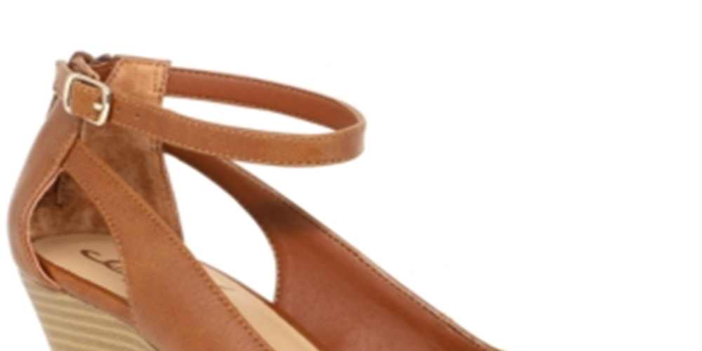 American Rag Womens Miley Leather Peep Toe Casual Platform Sandals Brown Size 7.5 M