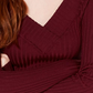 Freshman Women's Knit Ribbed Pullover Sweater Maroon Size X-Small