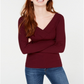 Freshman Women's Knit Ribbed Pullover Sweater Maroon Size X-Small