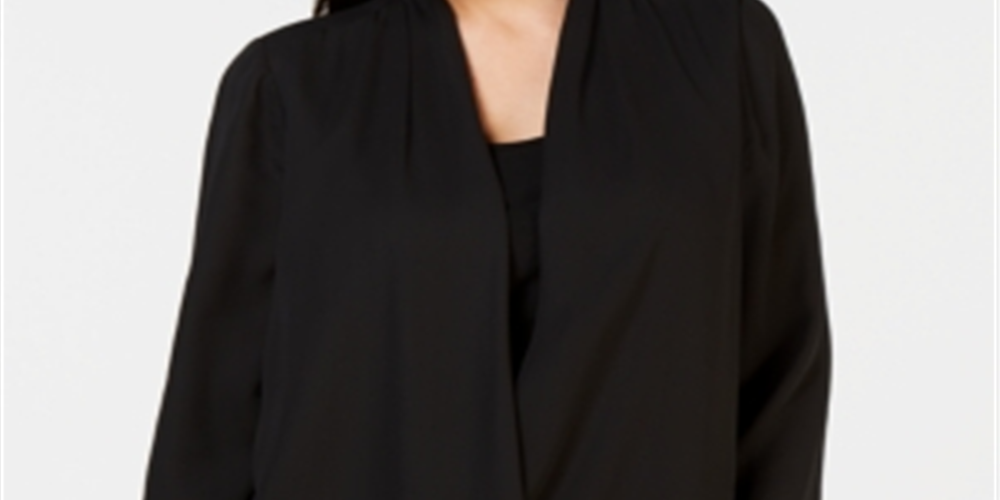 Charter Club Women's Surplice Top Black Size XX-Large