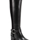Marc Fisher Risa Block-Heel Leather Boots Black  Size 9.5 M