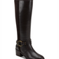 Marc Fisher Risa Block-Heel Leather Boots Black  Size 9.5 M