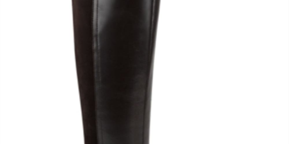 Marc Fisher Risa Block-Heel Leather Boots Black  Size 9.5 M