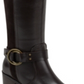 Marc Fisher Risa Block-Heel Leather Boots Black  Size 9.5 M
