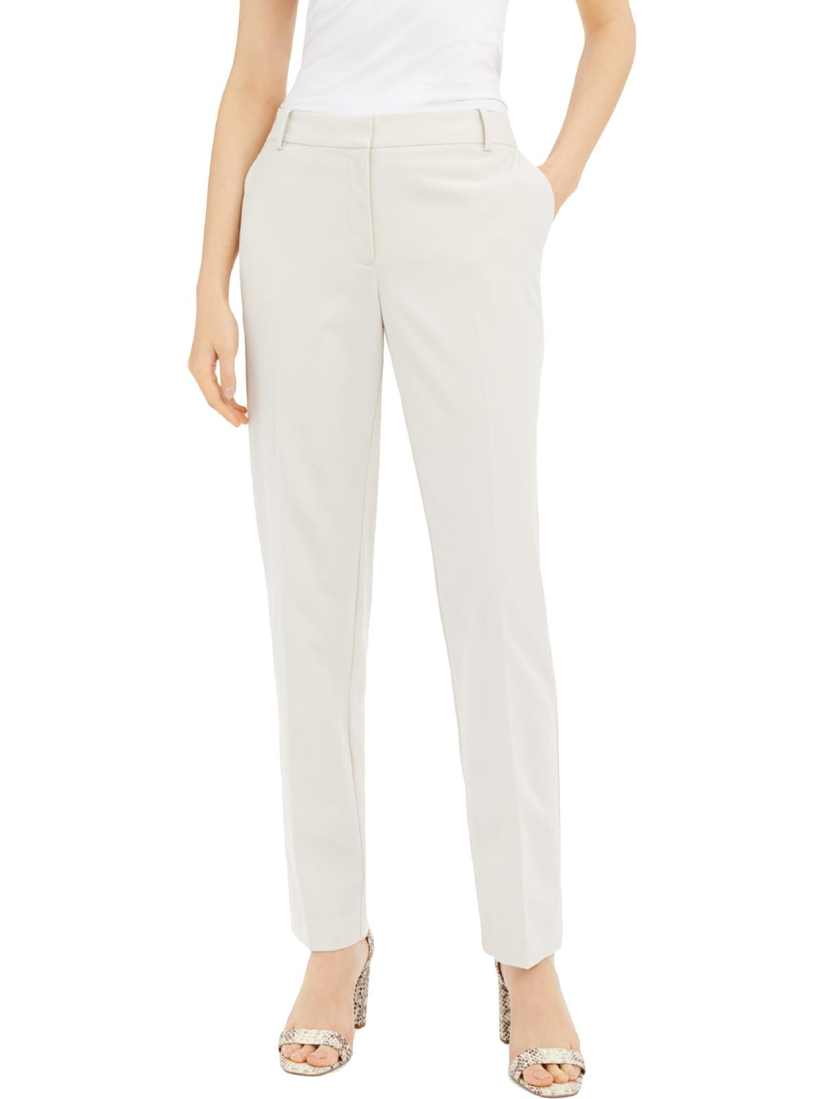 Alfani Women's Slim Fit Tummy Control Trouser Pants Beige Size 4