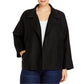 Eileen Fisher Womens Black Pocketed Long Sleeve Open Front Wear to Work Blazer Jacket Plus 1X