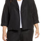 Eileen Fisher Womens Black Pocketed Long Sleeve Open Front Wear to Work Blazer Jacket Plus 1X
