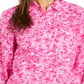 Charter Club Women's Linen Printed Blouse Pink Size Medium