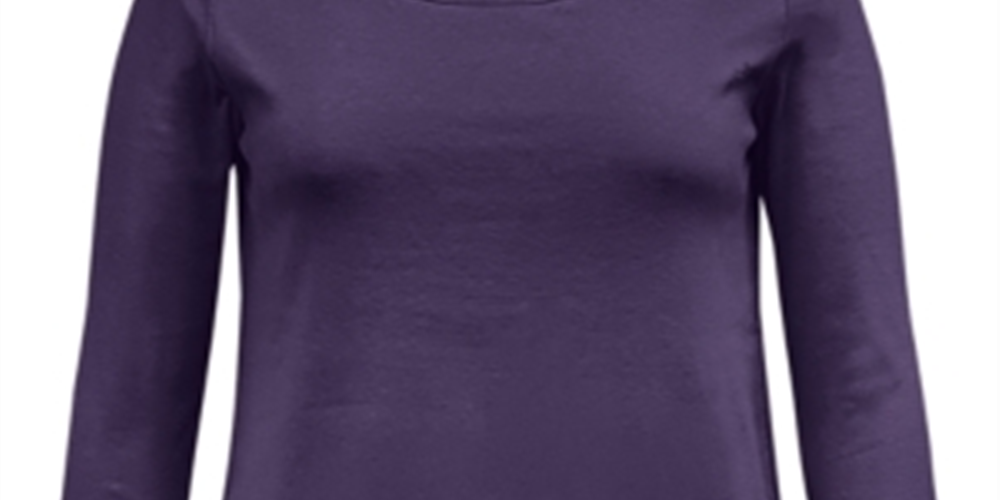 Karen Scott Women's Cotton Lace Hem Top Purple Size Medium