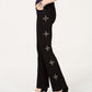 INC International Concepts Women's Rhinestone-Embellished Bootcut Jeans Black Size 6