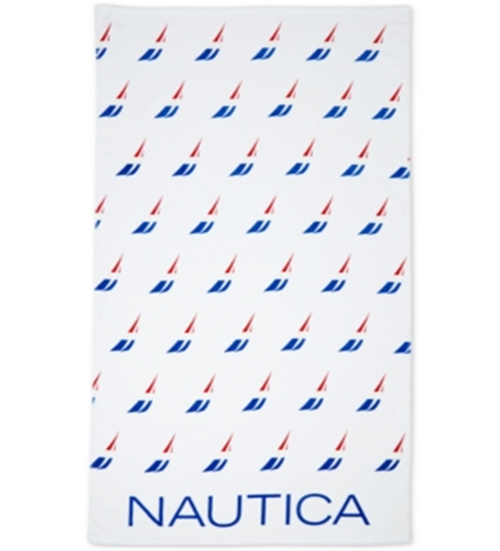 Nautica Men's J Class Beach Towel White Size 35in x 66in
