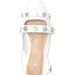 Bar III Women's Studded Padded Josee Pointed Toe Block Heel Buckle Mules White Size 7 M
