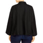 Eileen Fisher Womens Plus Linen Blend Slub Blazer Black Size 2X