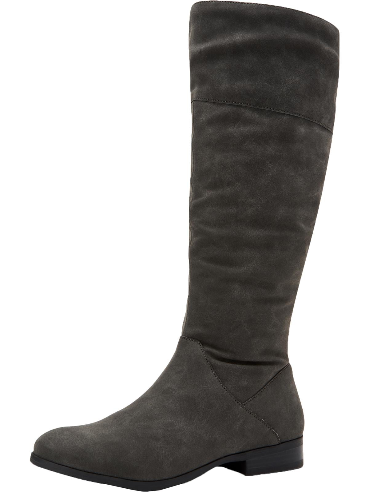 Style & Co Women's Ruched at Shaft Round Toe Zip up Boots Gray Size 6 M