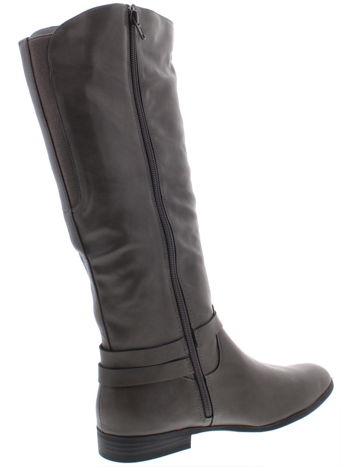Style & Co Women's Kindell Faux Leather Riding Boots Gray Size 11 M
